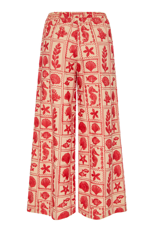 Calça Lara Vermelho e Bege