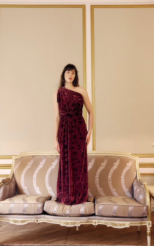 Vestido Flora Vinho