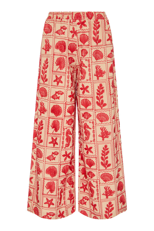 Calça Lara Vermelho e Bege