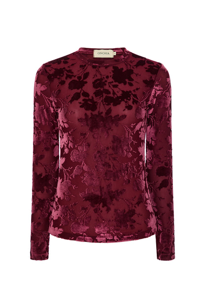 Blusa Flora Vinho